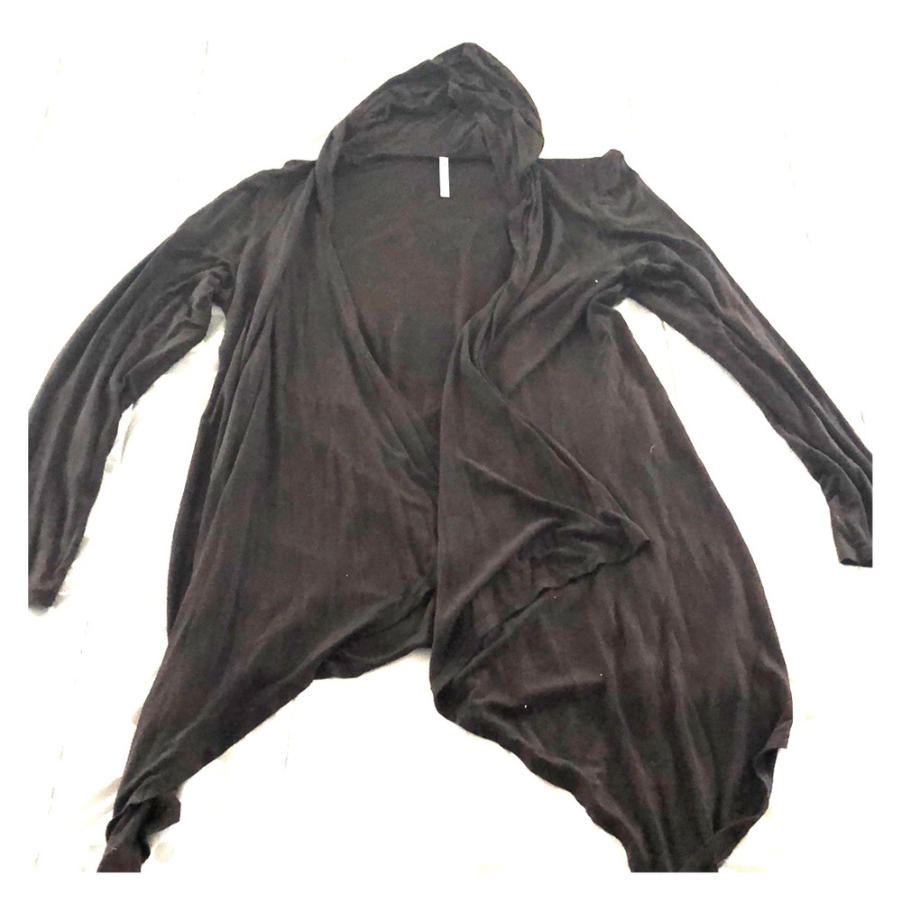Brown hooded cardigan